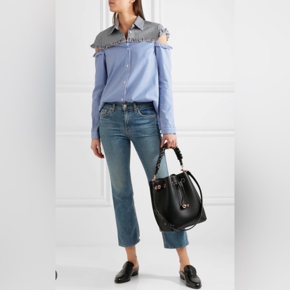 Sophia Webster Handbags - SOPHIA WEBSTER *Romy* black leather large classic bucket satchel bag purse sac